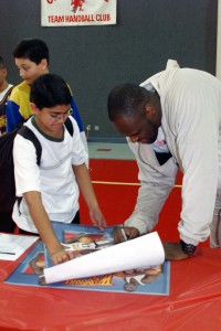 Adonal-Foyle-Signing-A-Poster